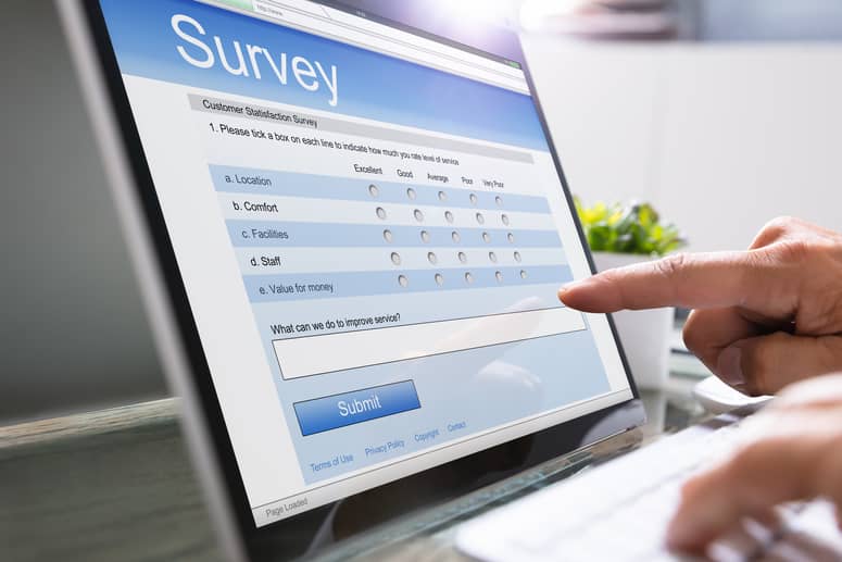 online satisfaction survey on touch-screen