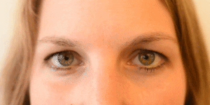animation of a woman showing brow lowerer
