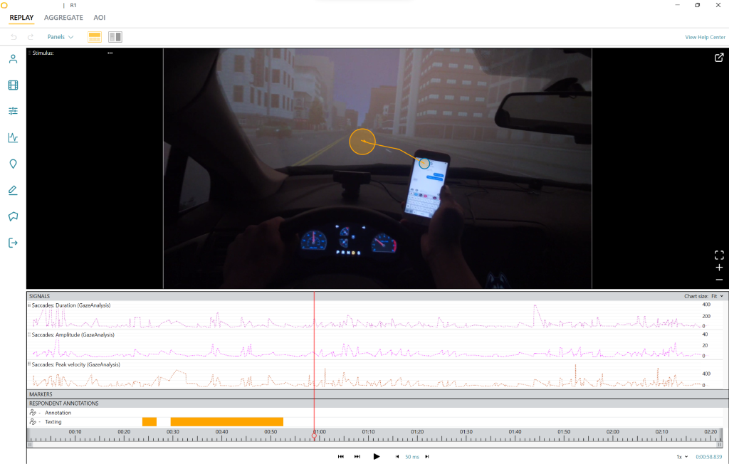 eye tracking glasses driving simulator