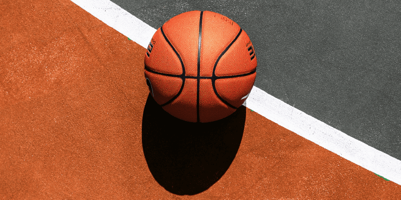 basketball lying on a court