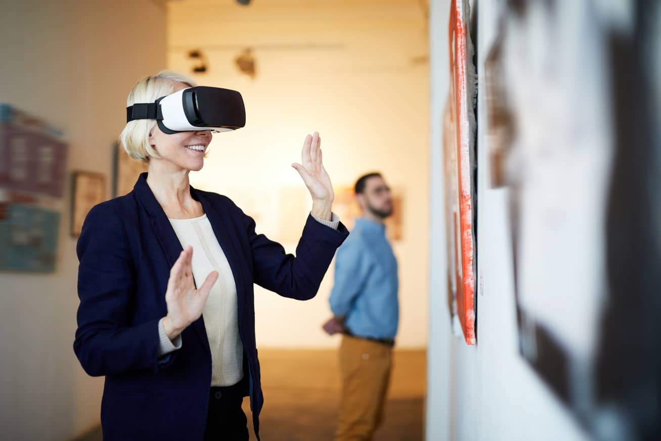 Woman using VR in Museum