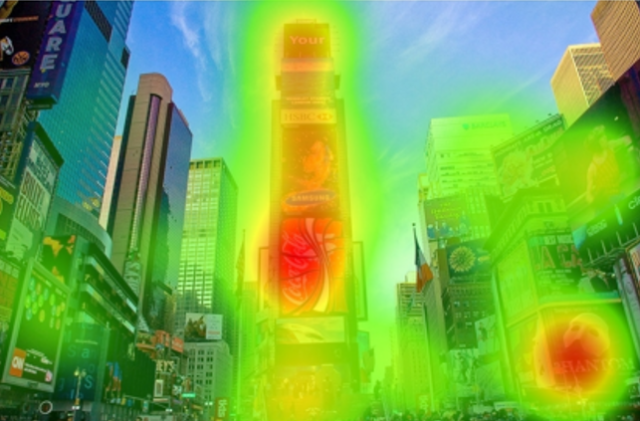 heat map of Times Square picture
