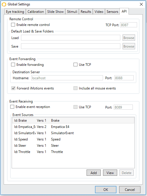 What is an API? Image of import settings