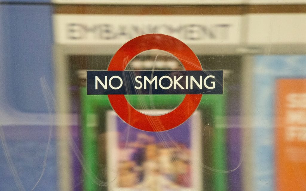 no smoking sign underground