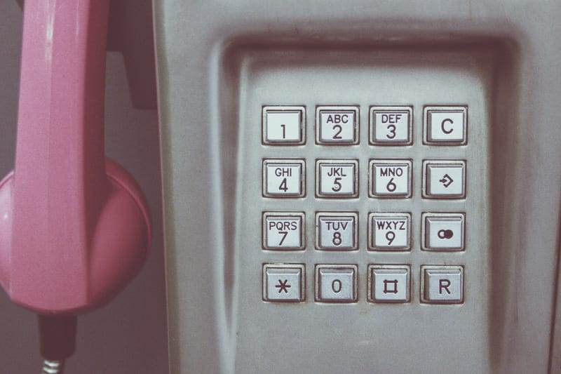 close up of a vintage telephone