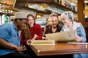 People looking at Menu