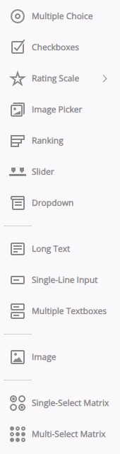 Advanced Survey Designer Menu in iMotions