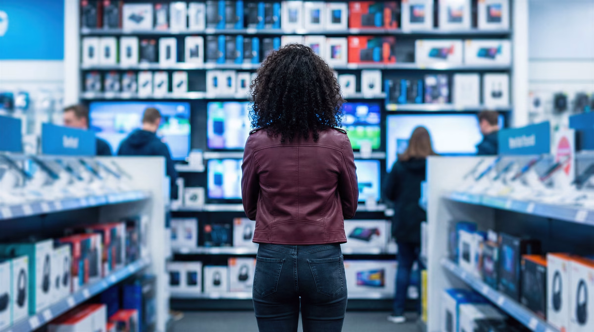 Buy Button - Choice in Electronics Store
