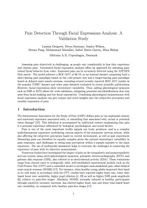 Pain Detection Through Facial Expression Analysis